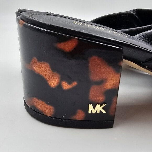 MICHAEL Michael Kors Josie Slip-On Knotted Sandals Block Heel Black Women's 6M - Picture 8 of 13